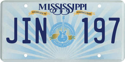 MS license plate JIN197
