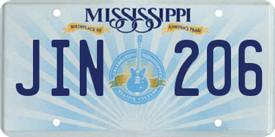 MS license plate JIN206