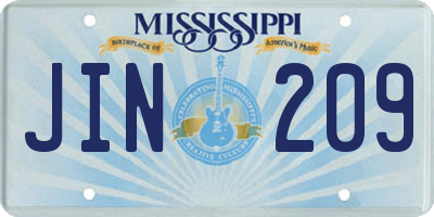 MS license plate JIN209