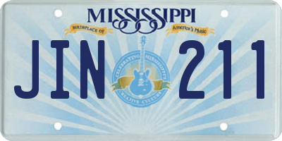 MS license plate JIN211