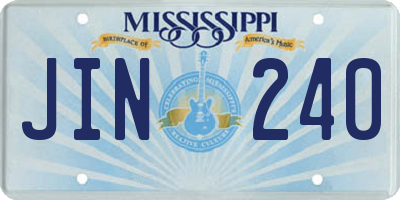 MS license plate JIN240