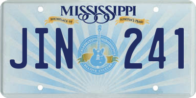 MS license plate JIN241