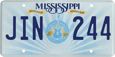 MS license plate JIN244