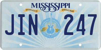 MS license plate JIN247