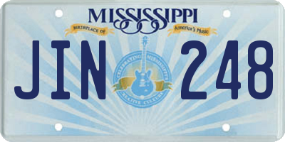 MS license plate JIN248