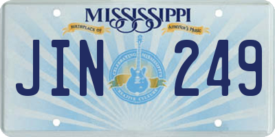 MS license plate JIN249