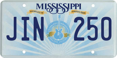 MS license plate JIN250