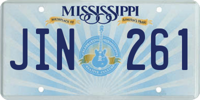 MS license plate JIN261