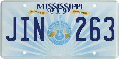 MS license plate JIN263