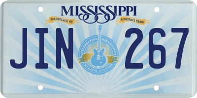 MS license plate JIN267