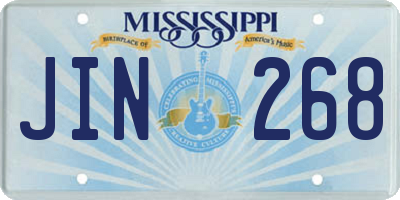 MS license plate JIN268
