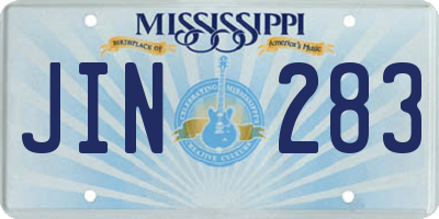 MS license plate JIN283