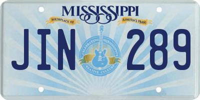 MS license plate JIN289