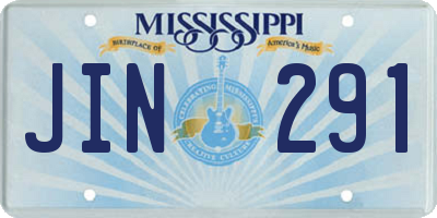 MS license plate JIN291