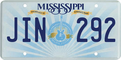 MS license plate JIN292