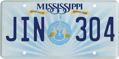 MS license plate JIN304