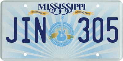 MS license plate JIN305