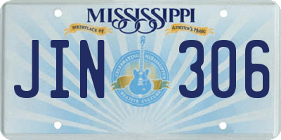 MS license plate JIN306