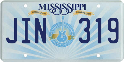 MS license plate JIN319