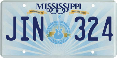 MS license plate JIN324