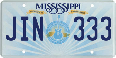 MS license plate JIN333