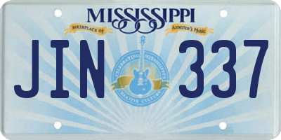 MS license plate JIN337