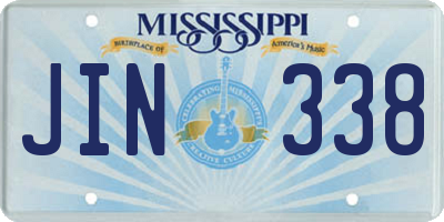 MS license plate JIN338