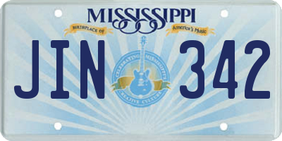 MS license plate JIN342