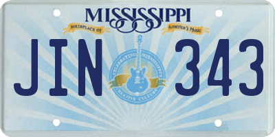 MS license plate JIN343
