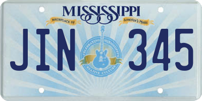 MS license plate JIN345