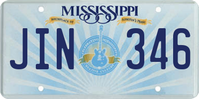 MS license plate JIN346