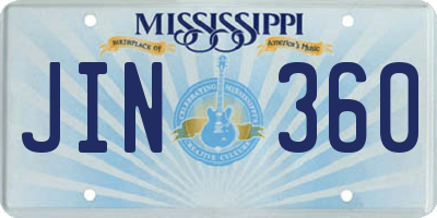 MS license plate JIN360