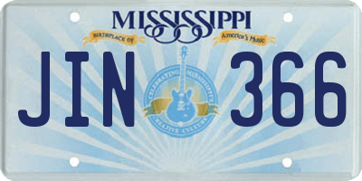 MS license plate JIN366