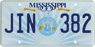 MS license plate JIN382