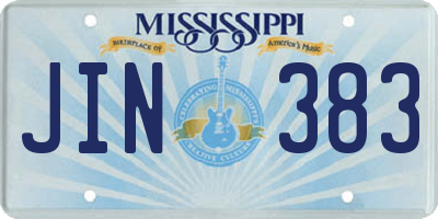 MS license plate JIN383