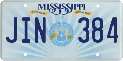 MS license plate JIN384