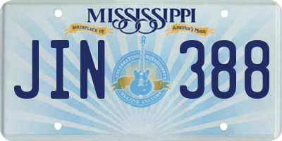 MS license plate JIN388