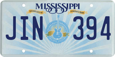 MS license plate JIN394