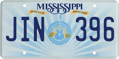 MS license plate JIN396