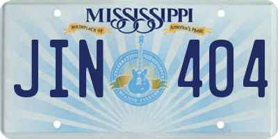 MS license plate JIN404