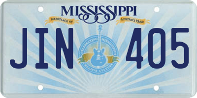 MS license plate JIN405