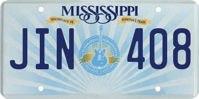 MS license plate JIN408