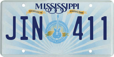 MS license plate JIN411