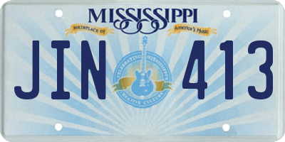 MS license plate JIN413