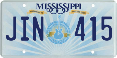 MS license plate JIN415