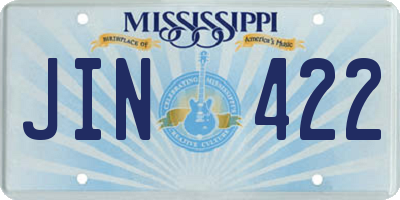 MS license plate JIN422
