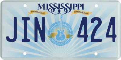 MS license plate JIN424