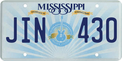 MS license plate JIN430