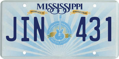 MS license plate JIN431