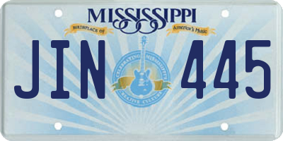 MS license plate JIN445